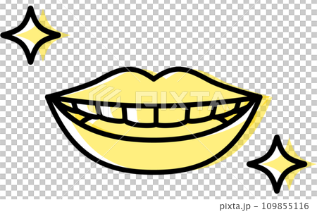 牙科:美麗的牙齒排列圖像,簡單的線條畫圖標 牙科:美麗的牙齒排列圖像,簡單的線條畫圖標 109855116