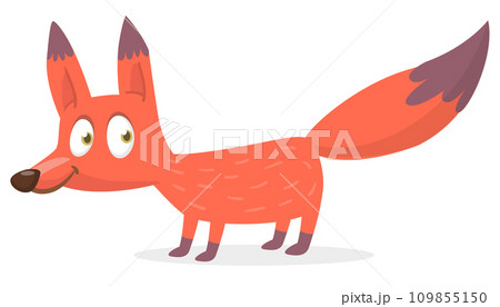 Cute cartoon  fox character. Vector illustration isolated 109855150