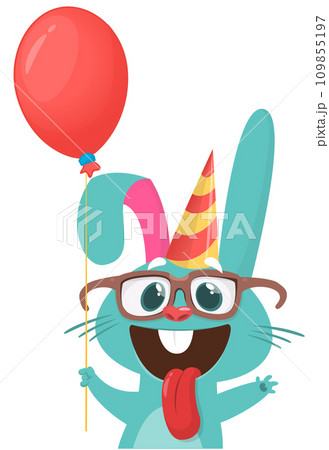 Happy cute bunny cartoon. Easter vector rabbit  illustration 109855197