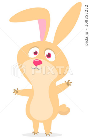 Happy cute bunny cartoon. Easter vector rabbit  illustration Happy cute bunny cartoon. Easter vector rabbit  illustration 109855232