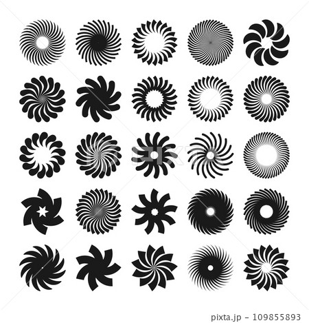 Brutalist geometric shapes, symbols. Simple primitive elements and forms. Bauhaus retro design, trendy contemporary minimalist style. Vector illustration 109855893