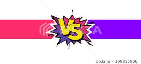 Cartoon comic background. Vs, fight versus. Comics book colorful competition poster with halftone elements. Retro Pop Art style. Vector illustration 109855906