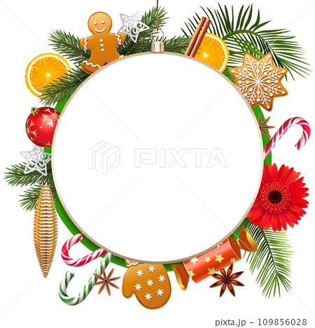 Vector Christmas Ball Concept with Red Gerbera Vector Christmas Ball Concept with Red Gerbera 109856028