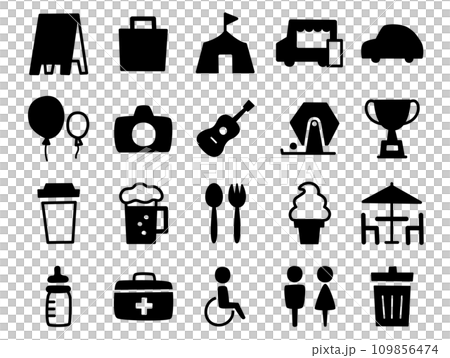 戶外活動的鬆散圖示集_黑色實心 戶外活動的鬆散圖示集_黑色實心 109856474