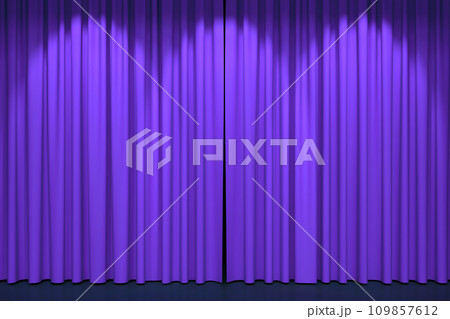 Luxury stage or windows curtains, realistic 3D illustration 109857612