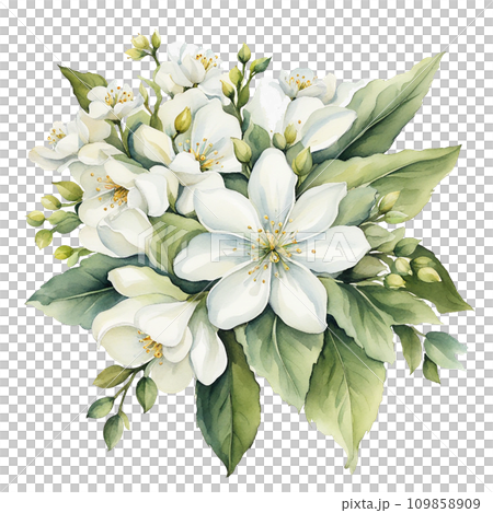AI-generated content. A bouquet in the boho style. Pastel pampas grass, white flowers, leaves. Eco-style wedding 109858909
