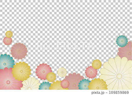 和柄 背景　お祝い　菊 109859869