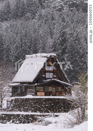 冬の合掌造り 109860055