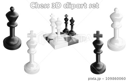 Chess clipart element ,3D render chess concept isolated on white background icon set No.2 Chess clipart element ,3D render chess concept isolated on white background icon set No.2 109860060