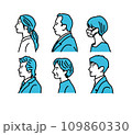 男女の上半身アイコンのベクターイラストセット 109860330