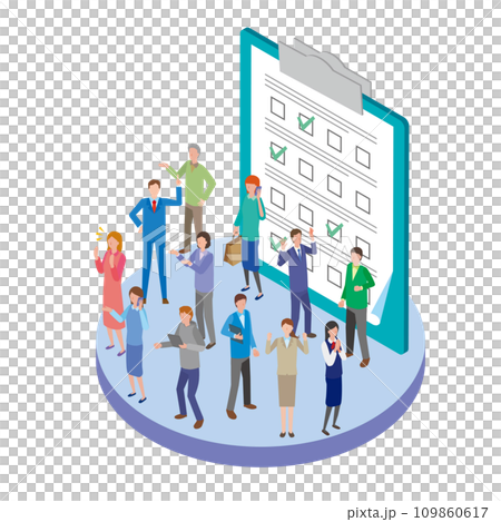 Image illustration of a questionnaire survey 109860617