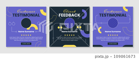 Customer feedback, client testimonials banner template for social media Customer feedback, client testimonials banner template for social media 109861673