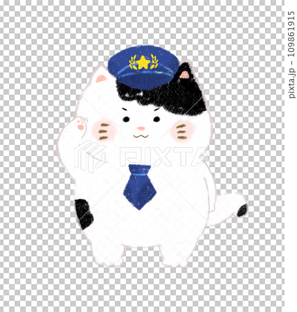 警貓手繪插畫 109861915