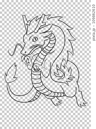 Deformed dragon dragon line drawing 109862610