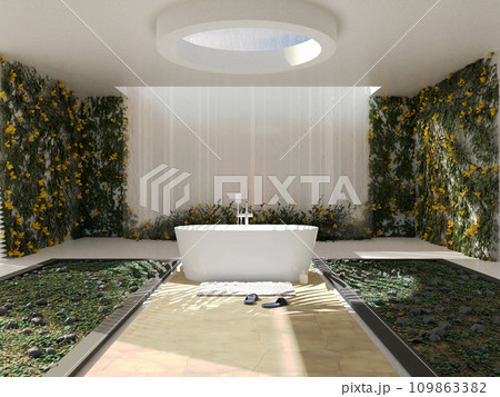 bathroom interior of stylish bathtub bathroom interior of stylish bathtub 109863382