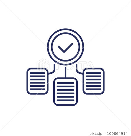 completed projects line icon on white completed projects line icon on white 109864914