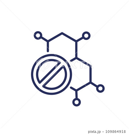 no hormones line icon on white 109864918