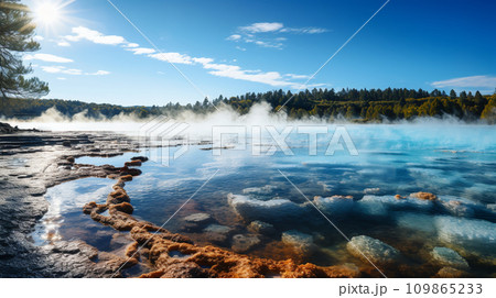Artist's palette geothermal area at Waiotapu. 109865233