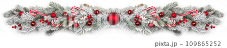 christmas border isolated on white christmas border isolated on white 109865252