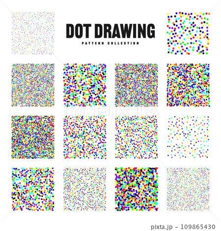 Square shaped dotted objects, vintage stipple...のイラスト素材 [109865430] - PIXTA