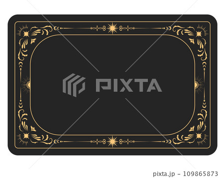 Mystic style banner with ornamental border, tarot cards style frame, esoteric border, vector 109865873