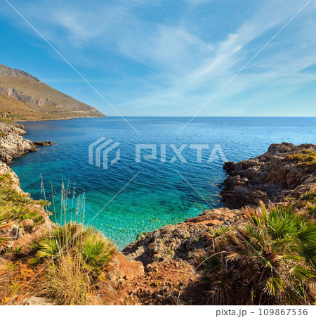 Sea bay in Zingaro Park, Sicily, Italy 109867536