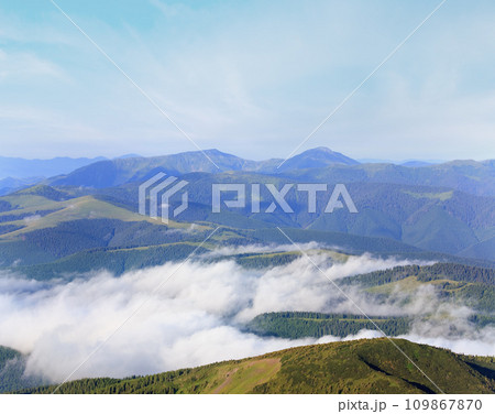 summer cloudy mountain landscape summer cloudy mountain landscape 109867870