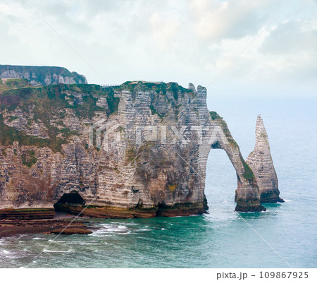 Natural cliff in Etretat, France. 109867925