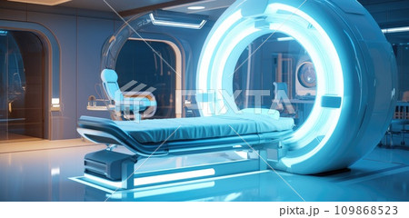 the imaging device in the hospital is sitting on a bed the imaging device in the hospital is sitting on a bed 109868523