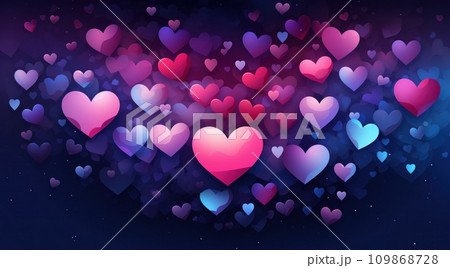 colorful heart with different colored hearts in an animation heart 109868728