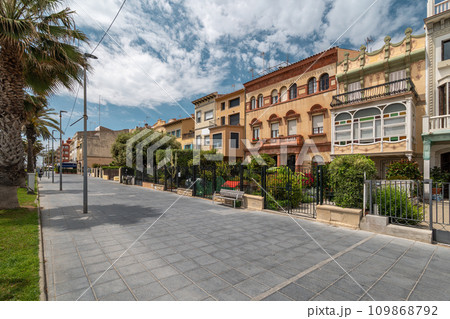 Ancient architectural style of buildings in Vilassar de Mar Ancient architectural style of buildings in Vilassar de Mar 109868792
