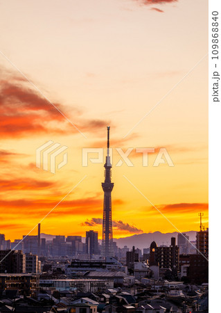 「東京都」美しい都会の夕空と東京スカイツリー 「東京都」美しい都会の夕空と東京スカイツリー 109868840