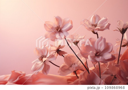 pink flower bouquet on a pink background 109868968