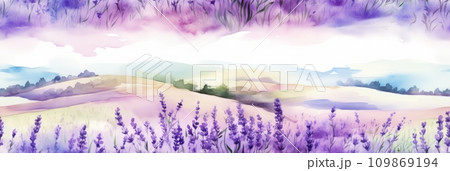 Seamless background with blooming lavender Seamless background with blooming lavender 109869194