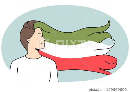 Woman with Iranian flag in hair 109869806