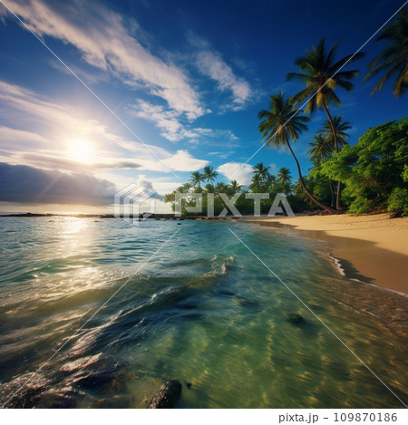 南国のビーチ イラスト 南国のビーチ イラスト 109870186