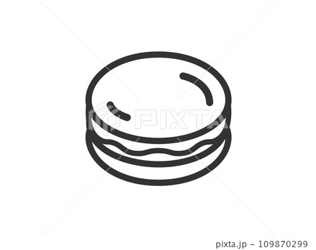 マカロンのアイコン(線画)のイラスト マカロンのアイコン(線画)のイラスト 109870299