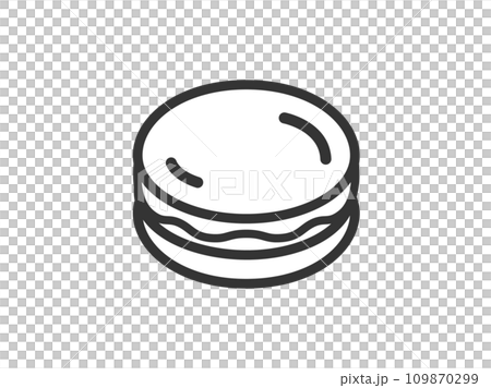 Illustration of macaron icon (line drawing) 109870299