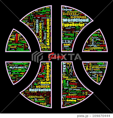 Word Cloud of the G A M E as background 109870444