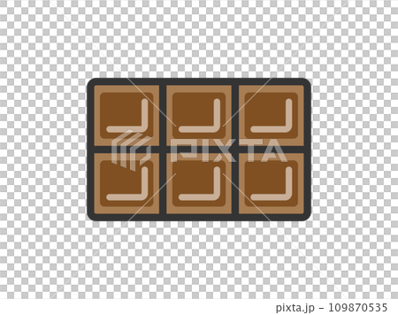 Illustration of chocolate bar icon (line drawing color) 109870535