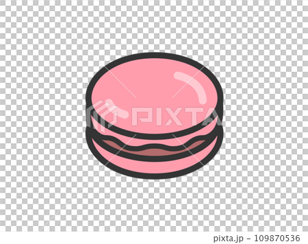 Illustration of macaron icon (line drawing color) 109870536