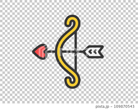 丘比特的弓箭圖示插圖(畫線顏色) 丘比特的弓箭圖示插圖(畫線顏色) 109870543