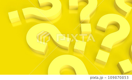 The yellow question mark for abstract background  3d rendering. 109870853