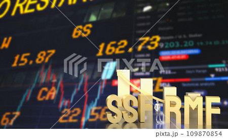 The gold ssf and rmf text for Business concept 3d rendering. 109870854