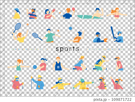 スポーツシーン人物素材集 109871722