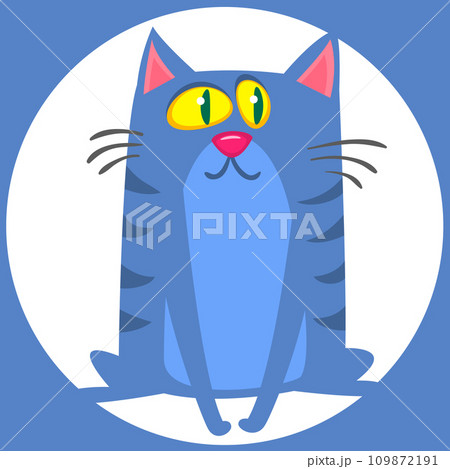 Cartoon funny cat. Fat striped cat illustration. Vector isolated Cartoon funny cat. Fat striped cat illustration. Vector isolated 109872191