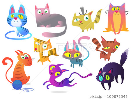 Cartoon funny cat. Fat striped cat illustration. Vector isolated Cartoon funny cat. Fat striped cat illustration. Vector isolated 109872345