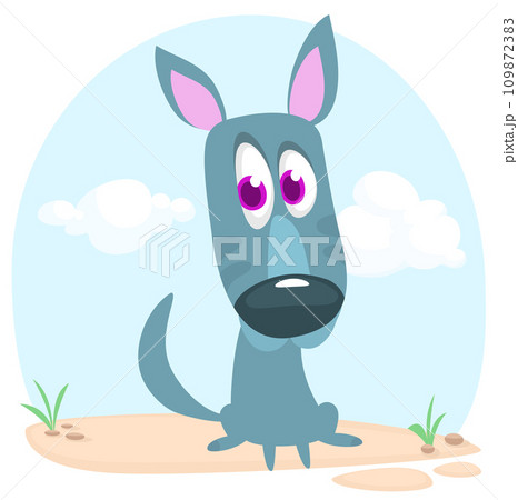 Cute cartoon  funny dog. Vector illustration 109872383