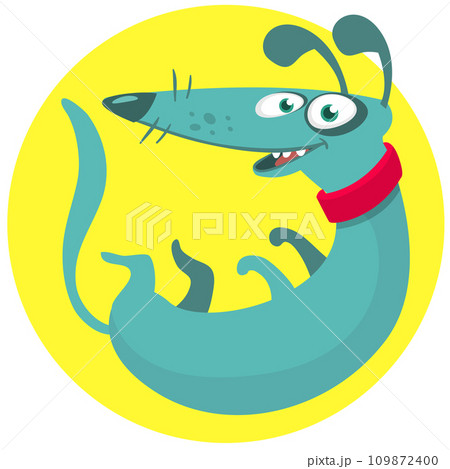 Cute cartoon  funny dog. Vector illustration 109872400
