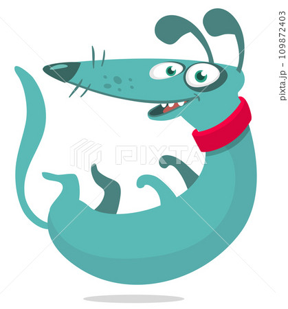 Cute cartoon  funny dog. Vector illustration 109872403